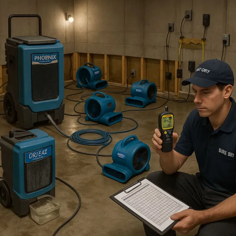 Structural Drying and Dehumidification process in National Park, NJ